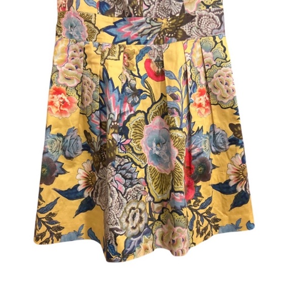 Cynthia Rowley V-neckline Pleated Flare Skirt Sleeveless Floral Dress - Size 4 - Picture 4 of 9